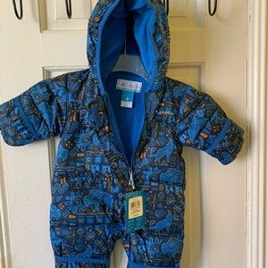 Columbia Kids Blue Patterned Bunting - Snow suit